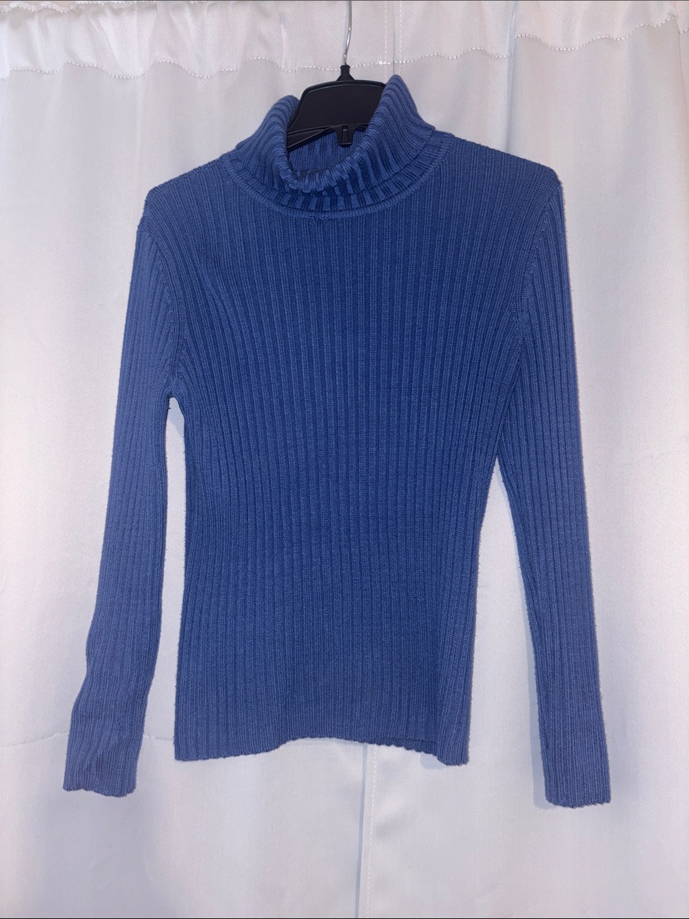 New York & Company Ribbed Turtleneck Sweater - Blue